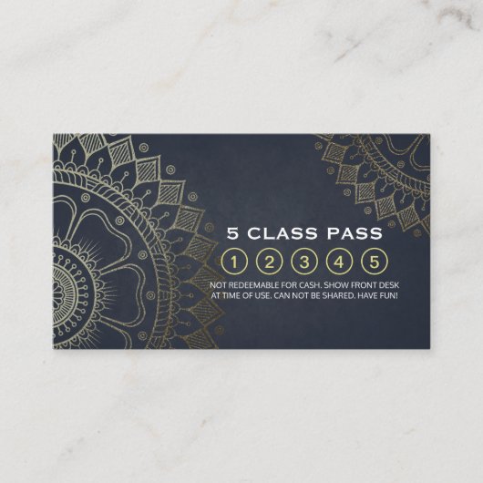 Yoga Meditation Instructor Class Pass Loyalty Kaar (Voorkant)