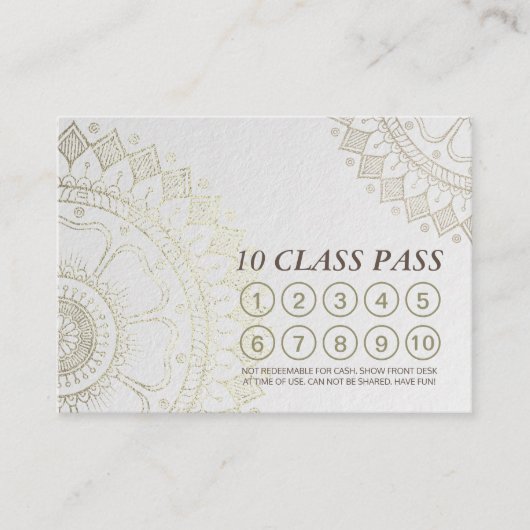 Yoga Meditation Instructor Class Pass Loyalty Kaar (Voorkant)