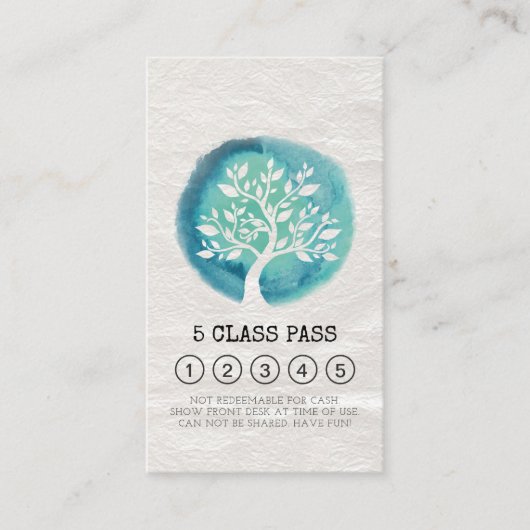 Yoga Meditation Instructor Class Pass Loyalty Kaar (Voorkant)