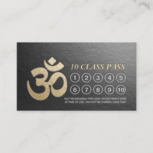 Yoga Meditation Instructor Class Pass Loyalty Kaar (Voorkant)