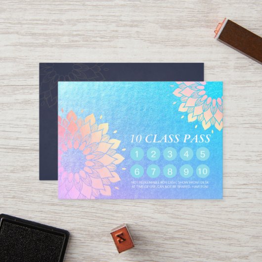 Yoga Meditation Instructor Class Pass Loyalty Kaar (Voorkant / Achterkant in situ)