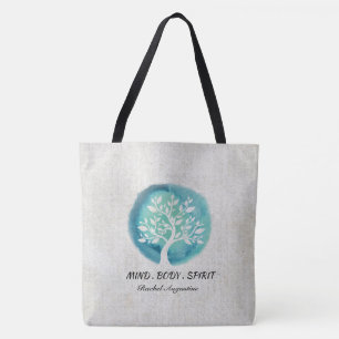 Yoga Meditation Instructor Elegant Waterverf Boom Draagtas