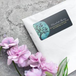 Yoga Meditation Instructor Elegant Waterverf Boom Etiket