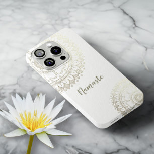 Yoga Meditation Instructor Gold Mandala Flowers iPhone X Hoesje