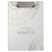 Yoga Meditation Instructor Gold Mandala Flowers Klembord (Voorkant)