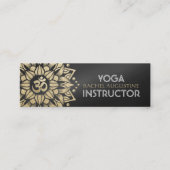 Yoga Meditation Instructor Gold Mandala Om Symbol Mini Visitekaartje (Voorkant)