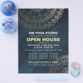 Yoga Meditation Instructor Gold Mandala Open House Flyer (Enkel)