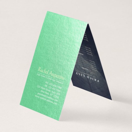 Yoga Meditation Instructor Gold Mandala Prijslijst Visitekaartjes (Achterkant)