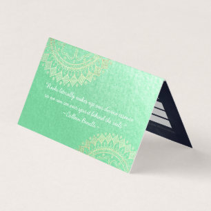 Yoga Meditation Instructor Gold Mandala Prijslijst Visitekaartjes