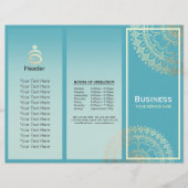 Yoga Meditation Instructor Gold Mandala Tri-Fold (Voorkant)