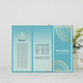 Yoga Meditation Instructor Gold Mandala Tri-Fold (Staand voorkant)