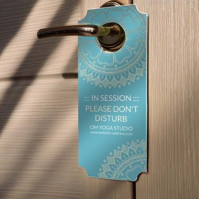 Yoga Meditation Instructor Green Blue Gold Mandala (Creator heeft geüpload)