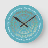 Yoga Meditation Instructor Green Blue Gold Mandala