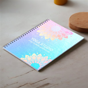 Yoga Meditation Instructor Green Gold Foil Mandala Notitieboek