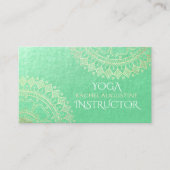 Yoga Meditation Instructor Green Gold Foil Mandala Visitekaartje (Voorkant)