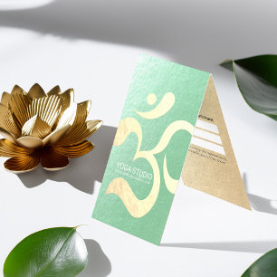 Yoga Meditation Instructor OM Symbol Price List Visitekaartjes