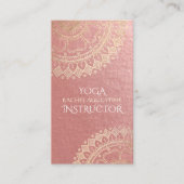 Yoga Meditation Instructor Pink Gold Foil Mandala Visitekaartje (Voorkant)