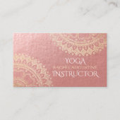 Yoga Meditation Instructor Pink Gold Foil Mandala Visitekaartje (Voorkant)
