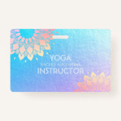 Yoga Meditation Instructor Roos Blue Gold Mandala Badge (Achterkant)
