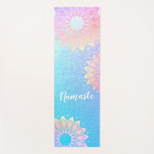 Yoga Meditation Instructor Roos Blue Gold Mandala Yogamat (Voorkant)