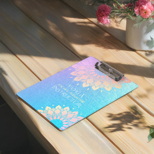 Yoga Meditation Instructor Roos Gold Foil Mandala Klembord