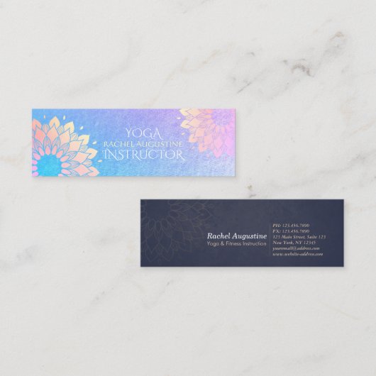 Yoga Meditation Instructor Roos Gold Foil Mandala Mini Visitekaartje (Voorkant / Achterkant)