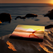 Yoga Meditation Instructor Sunset Half Moon Pose Visitekaartje