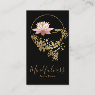 *~* Yoga Meditation Mindfulness Lotus Gold Glitter Visitekaartje