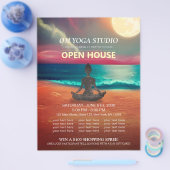 Yoga Meditation Moonlight Ocean Beach Open Flyer (Enkel)