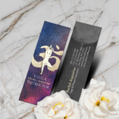 Yoga Meditation Pose Gold OM Symbol Galaxy Nebula Mini Visitekaartje