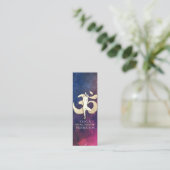 Yoga Meditation Pose Gold OM Symbol Galaxy Nebula Mini Visitekaartje (Staand voorkant)