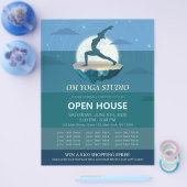 Yoga Meditation Pose Moon Flying Open House Flyer (Enkel)