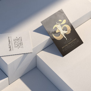 Yoga Meditation Pose OM-symbool Modern Black & Gol Visitekaartje