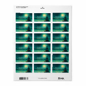 Yoga Meditation Pose on Rock Full Moon Stars Night Etiket (Full Sheet)