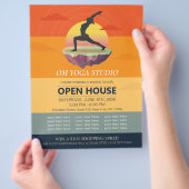 Yoga Meditation Pose Sun Flying Island Open House Flyer (Hand)