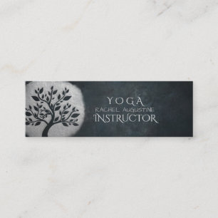 Yoga Meditation Reiki Instructor Black Silver Tree Mini Visitekaartje