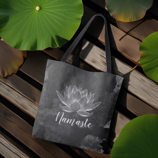 YOGA Meditation Reiki Instructor Black White Lotus Draagtas