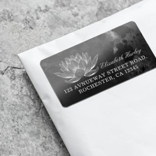 YOGA Meditation Reiki Instructor Black White Lotus Etiket