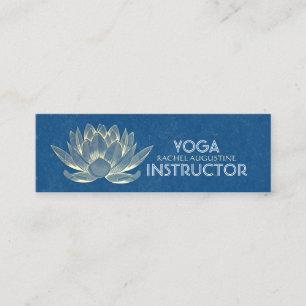 YOGA Meditation Reiki Instructor Blue en Gold Lotu Mini Visitekaartje