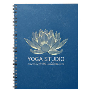 YOGA Meditation Reiki Instructor Blue en Gold Lotu Notitieboek