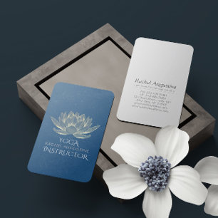 YOGA Meditation Reiki Instructor Blue en Gold Lotu Visitekaartje