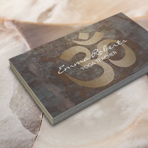 Yoga & Meditation Teacher Gold Om Sign Visitekaartje