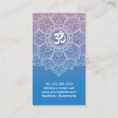 Yoga & Meditation Teacher Mandala Namaste Om Sign Visitekaartje (Achterkant)