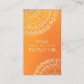 Yoga Meditation Teacher Modern Oranje Gold Mandala Visitekaartje (Voorkant)