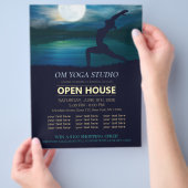 Yoga Meditation Teacher Moon Salutation Open House Flyer (Hand)