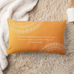 Yoga Meditation Teacher Oranje Gold Mandala Quotte Kussen