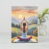 Yoga Meisje Comfortabel, Rust Feestdagenkaart (Staand voorkant)