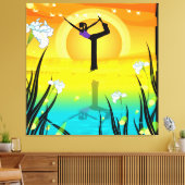 Yoga Meisje Gewikkeld Canvas (Insitu (Woonkamer))