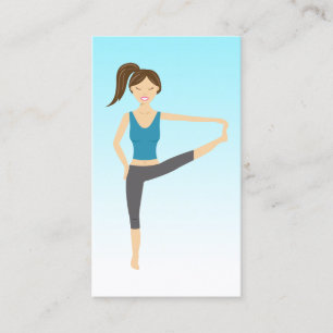 Yoga Meisje Hand Tot Teen Houding Yoga Instructric Visitekaartje