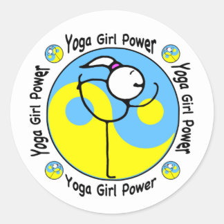 Yoga Meisje Macht Logo Ronde Sticker